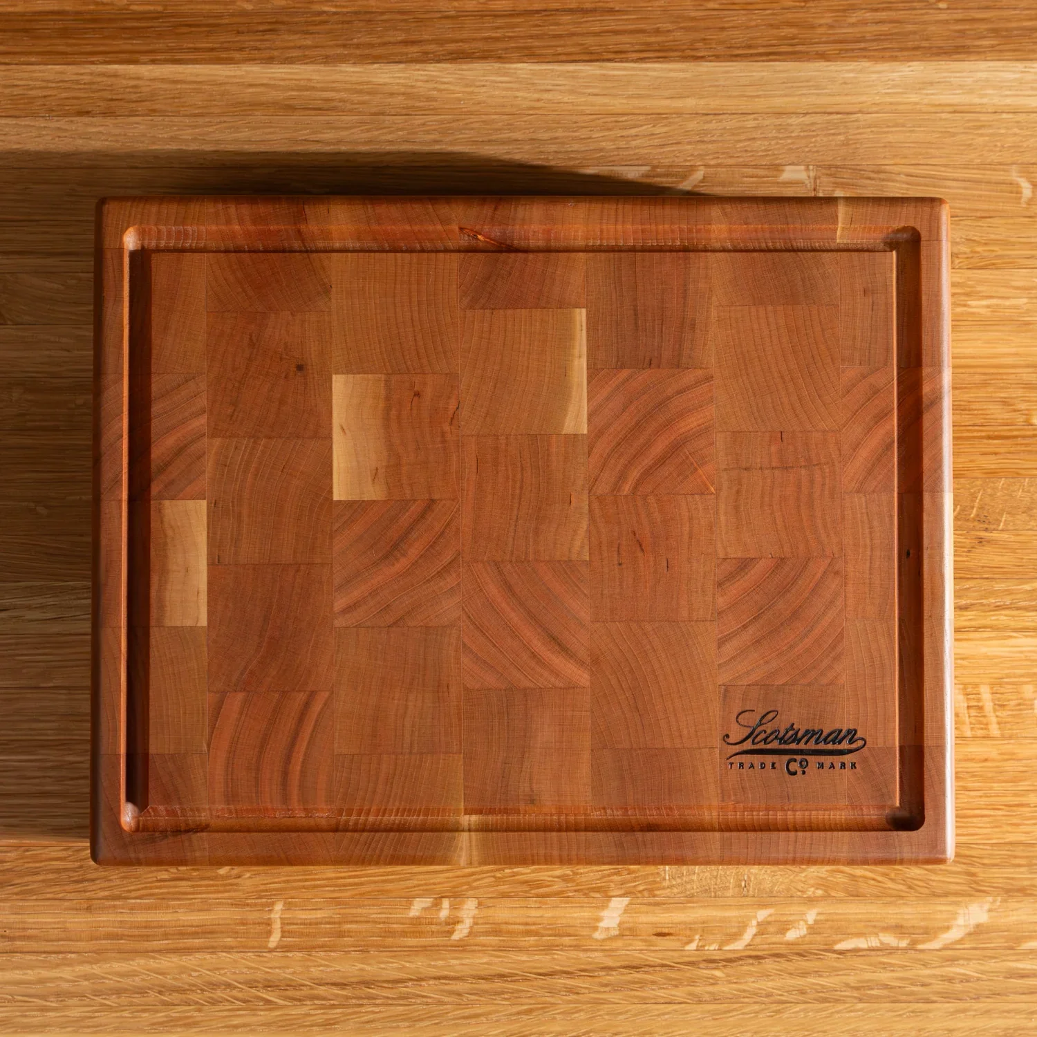 Cherry End Grain Rectangle Butcher Block with Juice Groove - Image 5