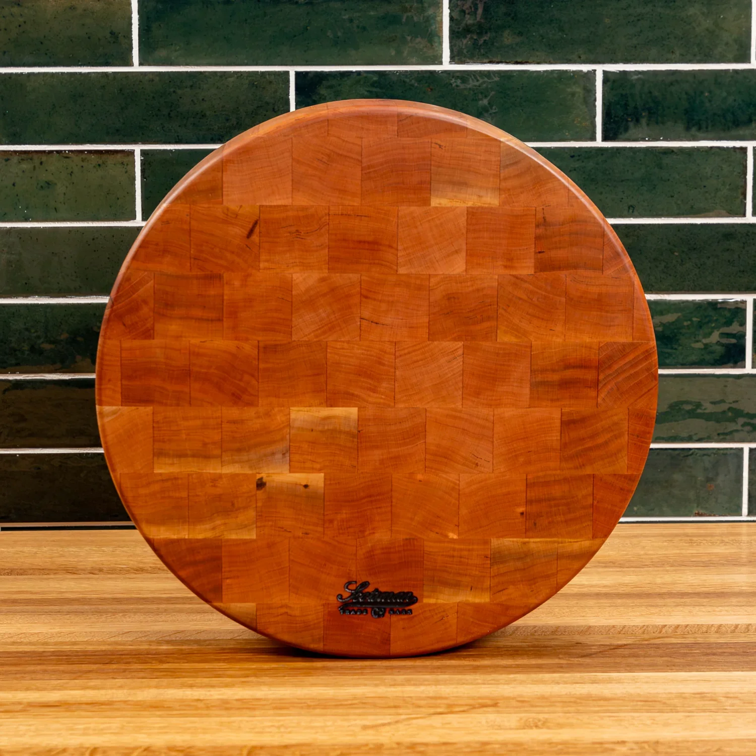 Cherry End Grain Round Butcher Block - Image 17