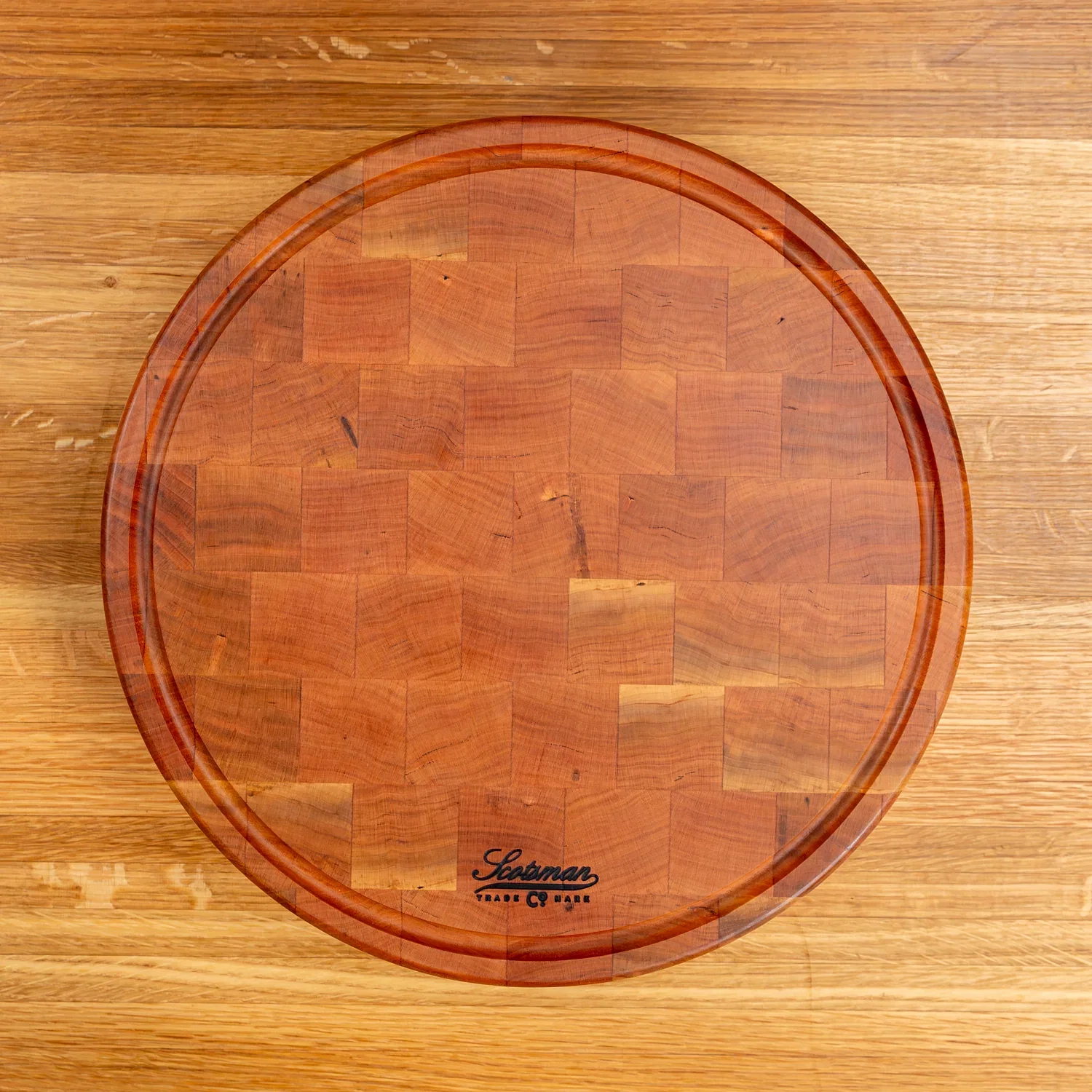 Cherry End Grain Round Butcher Block with Juice Groove - Image 3