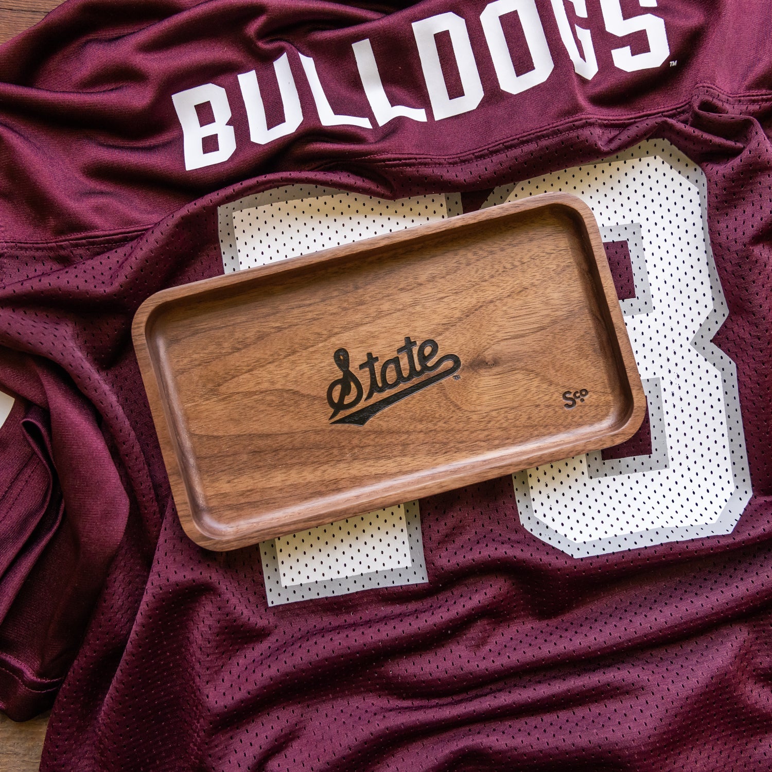 Walnut Mississippi State Wooden Valet - Image 4
