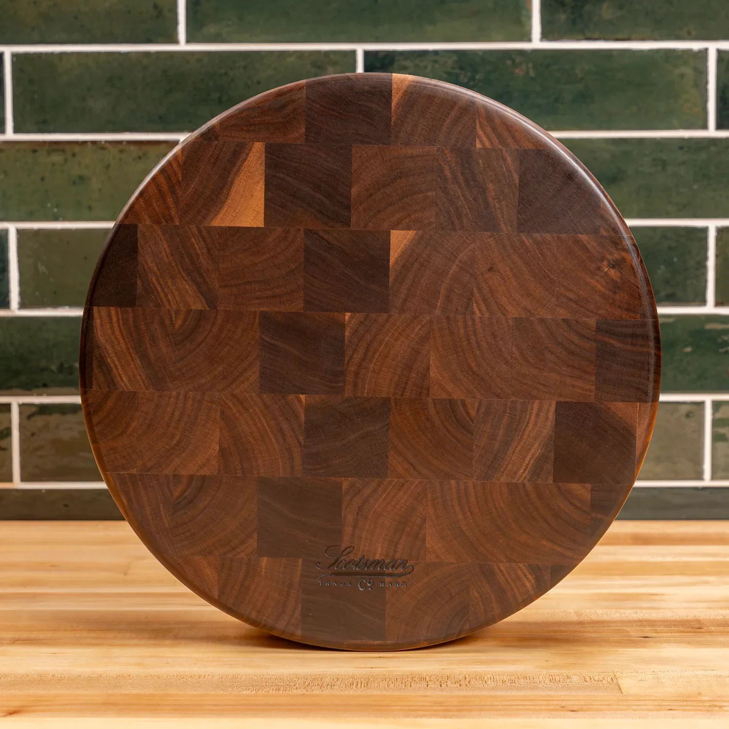 Walnut End Grain Round Butcher Block - Image 6