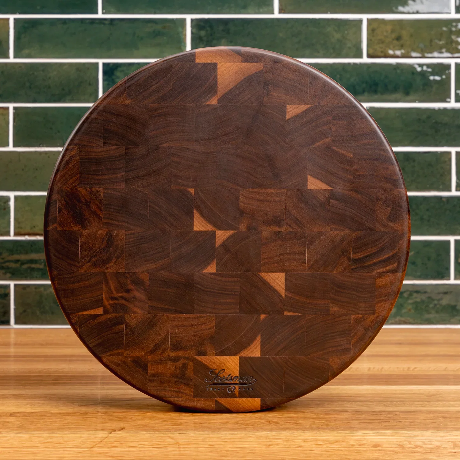Walnut End Grain Round Butcher Block - Image 9